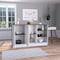 Tuhome Ginger Kitchen Island, Three Open Shelves, Two Cabinets, White/Dark Brown IBB7163 - alternate 5